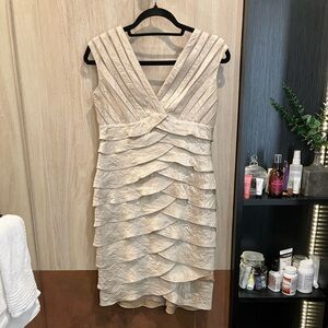 Elegant Cream Sleeveless Dress